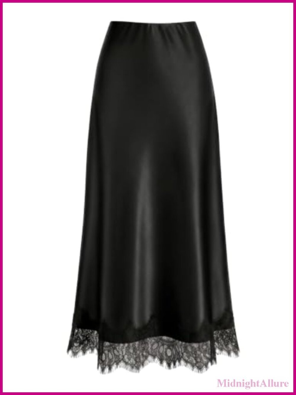ZESICA Women's Lace Satin Maxi Skirt Fall Business Casual Long Skirt